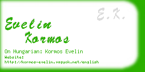 evelin kormos business card